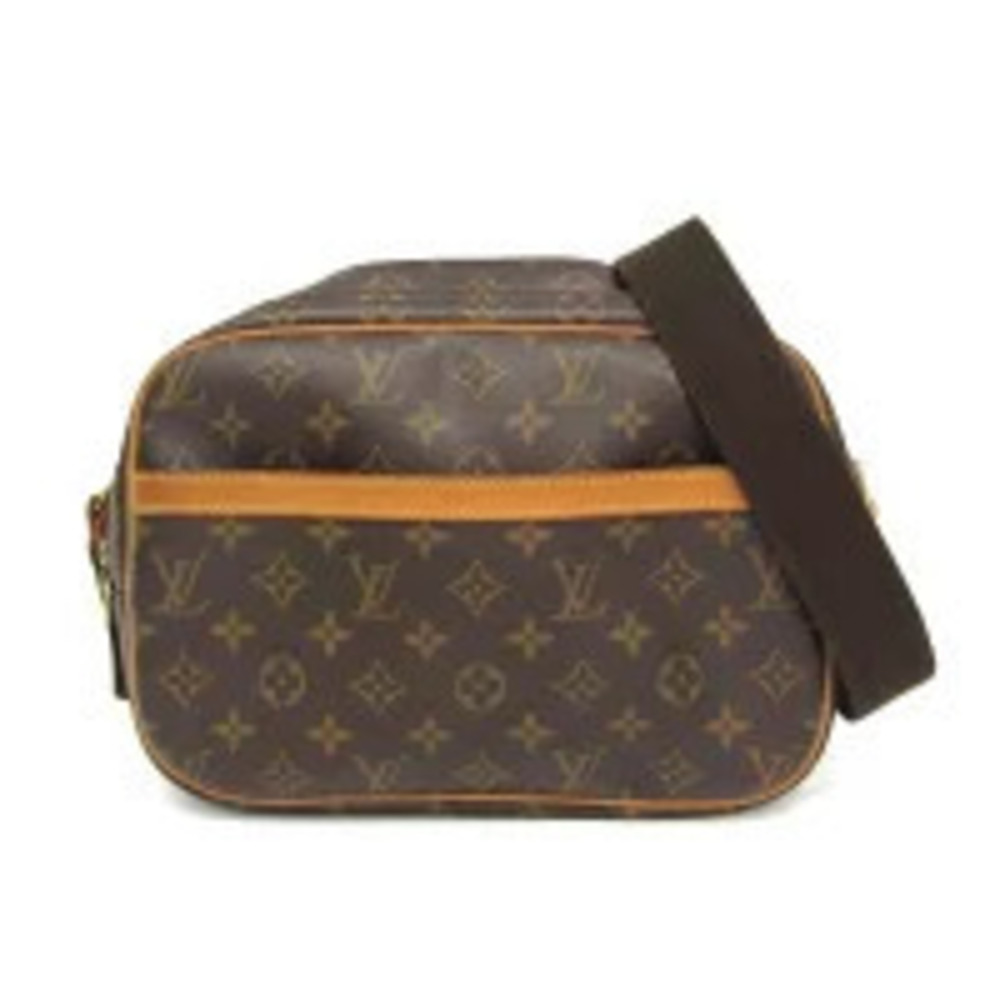 Louis Vuitton Monogram Reporter Shoulder Bag Canvas Leather Brown